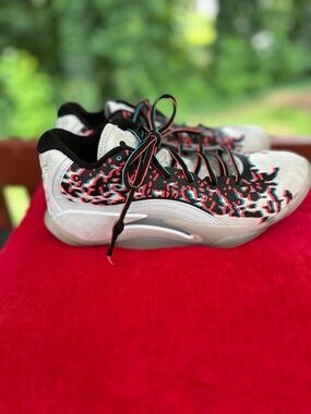 Jordan Kids Sneakers in White, Black and Coral Accent